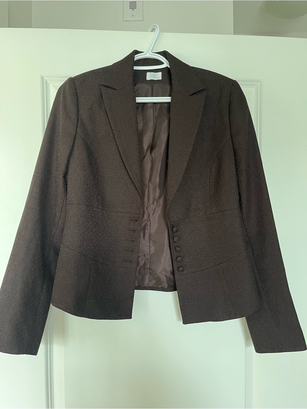 Suzy Shier Dark Brown Tailored Blazer Jacket